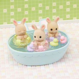 Sylvanian Families La Hora Del Baño De Los Trillizos Set con Bañera, Flotadores y Figuras para +3 Años