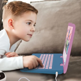 Lexibook Ordenador Educativo Bilingüe Stitch y Angel LEX3380743115993 - 124 Actividades (Francés-Inglés)