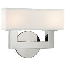 DKD Home Decor Lámpara Aplique Moderno de Pared Plateado Blanco Metal y Poliéster, 2 Bombillas G9, 40W, 14x24x25cm