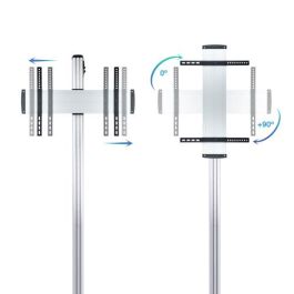 TooQ FS2270M-B Soporte de suelo para TV hasta 70", Plata, Aluminio