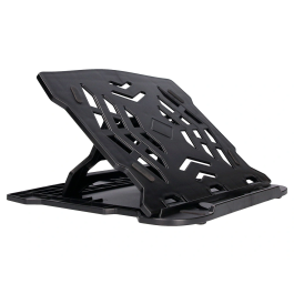 Q-connect Soporte para Portátil Ajustable hasta 17" en 7 Ángulos, Color Negro, 260x280x60 mm