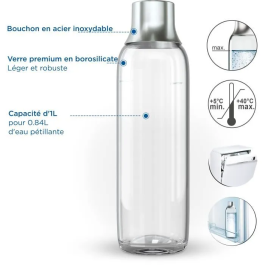 Brita BRI4006387118426 Pack 2 Botellas de Vidrio sodaTRIO 1L