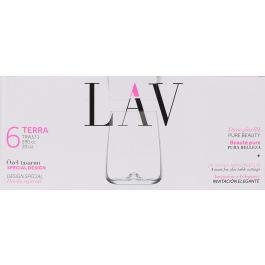 Lav Set 6 Vasos de Cristal Colección Terra 590 ml: Ideal para Agua o Refrescos, Diseño Moderno y Resistente para Uso Diario (8 Cajas)