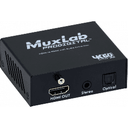Muxlab Extractor De Audio HDMI 4K/60 con Salidas Óptica y Minijack de Audio
