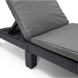 ALLIBERT Tumbona de Jardín Daytona De Luxe Imitación Resina Tejida 4 Posiciones con Cojín Gris Grafito 187x58x29cm ALLIBERT Tumbona de Jardín Daytona De Luxe Imitación Resina Tejida 4 Posiciones con Cojín Gris Grafito 187x58x29cm