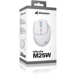 Sharkoon OfficePal M25W Ratón Gaming Óptico Inalámbrico RF + Conexión USB-C 4000 DPI, 6 Botones, Mano Derecha, Iluminación Multi-color, Blanco