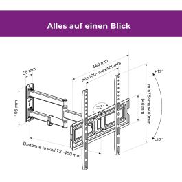 Ultron WM200 Soporte de Pared para Pantalla Plana de 32-60" con Inclinación y Ángulo Ajustable