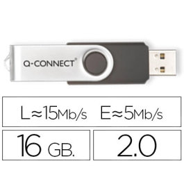 Q-connect Memoria USB Flash 16 GB 2.0 Negra Velocidad Lectura 15 MB/s, Escritura 5 MB/s Precio: 4.79000038. SKU: B16AL53X46