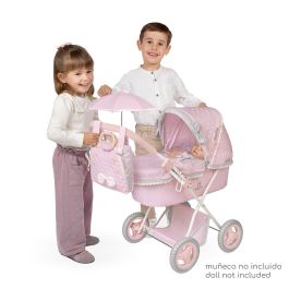 DECUEVAS 85075 Coche Plegable con Sombrilla para Muñecas hasta 48 cm Sophie, Ideal para Juego de Imitación