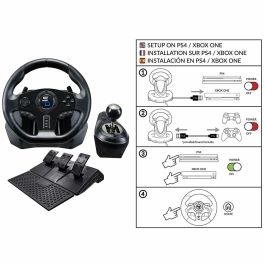 Subsonic GS850-X Volante de carreras con cambio manual y 3 pedales, levas para PS4 / Xbox