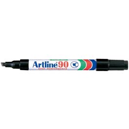 Rotulador Artline Marcador Permanente Ek-90 Negro Punta Biselada 5 mm Papel Metal Y Cristal 12 unidades