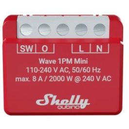 Shelly Z-Wave Wave 1PM Mini Interruptor Inteligente Inalambrico Rojo 1 Canal 2000W 8A 110-240V Precio: 53.49999996. SKU: B13STXC4VF