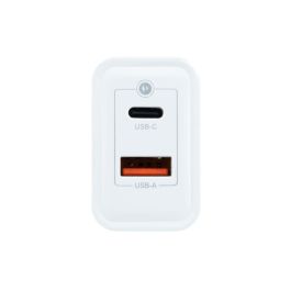 COOLBOX Cargador USB Pared COO-CUP-30CA GAN 30W USB-C/USB-A QC3.0 Blanco