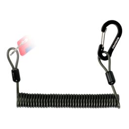 Workpro Cordón de Seguridad para Herramientas, 35 kg Carga Máxima, 27-200 cm Longitud, Cable de Acero 7x7, Mosquetón/Anilla