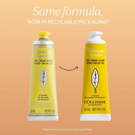 L'Occitane En Provence Crema Manos Verbena Cítrica 30ml Hidratante, Absorción Rápida, Efecto Frescor, Reduce Sudoración.
