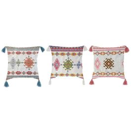 DKD Home Decor Cojín Árabe Multicolor 40 x 40 x 10 cm Algodón Poliéster Flecos (3 Unidades) Precio: 51.49999943. SKU: S3017653