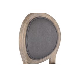 DKD Home Decor Taburete Tradicional Gris Oscuro Madera Abeto Lino 54 x 118 x 48 cm