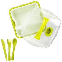 Cook Concept Fiambrera Take Away Con Plato Y Cubiertos Colores Surtidos