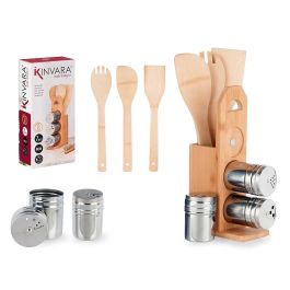Set 7 piezas bambú soporte palas especieros Kinvara 15x32.5x7.5 cm (6 Unidades) Precio: 58.49999947. SKU: B12N58P6WT