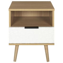 Home Deco Factory Mesita de Noche con Cajón Bicolor - 40x35 cm, Altura 49 cm