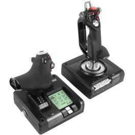 Logitech Saitek X52 Pro Sistema de Control de Vuelo para Simulación Avanzada con Pantalla LCD Multifunción y Asa Ajustable Logitech Saitek X52 Pro Sistema de Control de Vuelo para Simulación Avanzada con Pantalla LCD Multifunción y Asa Ajustable