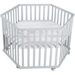 Roba ROB4005317334172 Parque Infantil Hexagonal de Madera Lacada Topo con Funda Acolchada Diseño Elefante y 6 Ruedas con Freno Precio: 222.79000007. SKU: B1BRL5MRWG