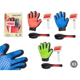 Set 3 Piezas Limpieza Mascota Cepillo y Guante Mascow 22x28.5x8 cm - Azul, Rojo, Verde (12 Unidades) Precio: 79.49999959. SKU: B1JQ3H423B