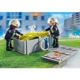 Playmobil Bomberos Con Colchoneta 71465 Set de Rescate para Niños +4 Años