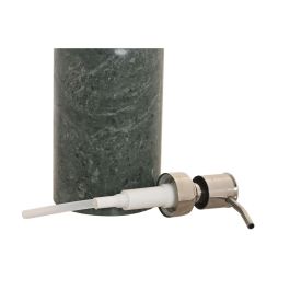 DKD Home Decor Dosificador Moderno de Mármol y Acero Inoxidable Verde Plateado 7.5x7.5x18 cm