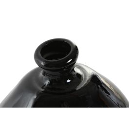 DKD Home Decor Jarrón Urban Negro de Cristal Reciclado con Diseño Orgánico 31x31x32 cm y 11 Litros de Capacidad