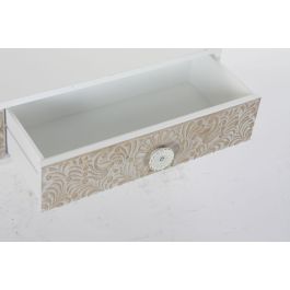 DKD Home Decor Mesa Centro Indio Madera Clara Blanca 120x65x42 cm 4 Cajones Mandala