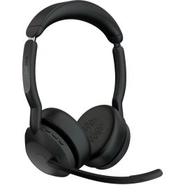 Jabra Link380c UC Stereo Stand - Auriculares inalámbricos y alámbricos para oficina/centro de llamadas, diadema, negros