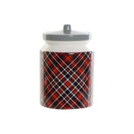 DKD Home Decor Bote Alpino Dolomite Rojo Negro Gris 15 x 22 x 15 cm