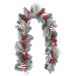 DKD Home Decor Guirnalda Navidad Tradicional con 35 LED Blanco Rojo, 180 cm, PVC, Funciona con Pilas AA (2 Unidades) Precio: 53.49999996. SKU: B1AKESWFXC