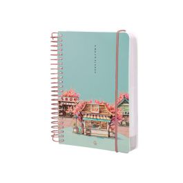 Agenda Espiral Liderpapel Santorini A6 2025 Dia Pagina Cherry Blossoms Papel 60 gr