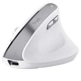 Trust Bayo II 25398 Ratón Vertical Inalámbrico Ergonómico 57º, Recargable, 2400 DPI, Clic Silencioso, Blanco, 2.4 GHz