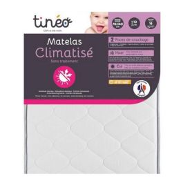 Tineo Colchón Climatizado Reversible Doble Cara Invierno/Verano 60x120x10 con Protecciones Antiácaros, Antibacteriano y Antimoho