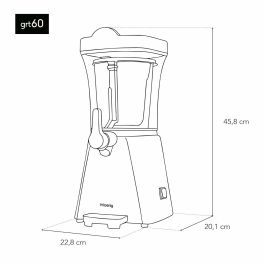 Hkoenig HKO3701335309840 Máquina de Granizados GTR60 - Capacidad 1 L, Recipiente Extraíble, 20W