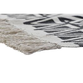 DKD Home Decor Alfombra Boho Blanco Negro Algodon Polyester 250 x 0.7 x 160 cm