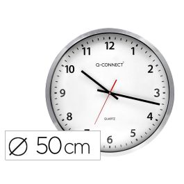 Reloj Q-Connect De Pared Plastico Oficina Redondo 50 cm Marco Cromado