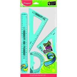 Maped Reglas Twist´N Flex Maxi 30 cm, Kit De 4 Piezas Incluye Regla, Escuadra, Cartabón y Transportador Precio: 3.50000002. SKU: B19JMAEXT3