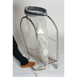 PROBBAX - SO-2104-MSSTL - Porta bolsas con 2 ruedas - 98 x 55 x 42,5 cm - Acero brillante