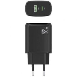 Aisens A110-0924 Cargador de Pared GaN 30W USB-C PD 3.0 y USB-A QC 3.0, 33W total, Carga Rápida para Portátiles, Móviles, Tablets, Negro. Aisens A110-0924 Cargador de Pared GaN 30W USB-C PD 3.0 y USB-A QC 3.0, 33W total, Carga Rápida para Portátiles, Móviles, Tablets, Negro.