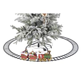 DKD Home Decor Tren Navidad Tradicional LED Multicolor Rojo 136 x 15 x 136 cm Movimiento Musical (2 Unidades)