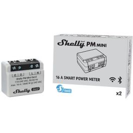 Shelly PM Mini Gen. 3 Relais WLAN BT Unterputz Interruptor Inteligente 1P Inalámbrico Compatible con Alexa Google Home