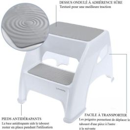 Dreambaby AAAAN49516 Taburete con Escalera Toddler & Me 2 Up Antideslizante, Texturizado, hasta 145kg, Niños y Adultos, Gris Dreambaby AAAAN49516 Taburete con Escalera Toddler & Me 2 Up Antideslizante, Texturizado, hasta 145kg, Niños y Adultos, Gris