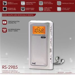 SAMI Radio Mini XS Digital con 2 Bandas, 40 Memorias y Auriculares