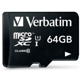 Verbatim Tarjeta de Memoria microSDXC 64GB Clase 10 de Alta Velocidad (10MB/s) para Móviles, Tablets, Cámaras Digitales y GPS