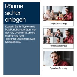 HP Poly Studio G62 Sistema de Videoconferencia 4K Ultra HD para 10 Personas con Soporte de Montaje TAA