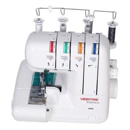Veritas Máquina de Coser Overlock Remalladora Elastica 3/4 Hilos hasta 1000 Puntadas por Minuto para Tejano Cuero Tela de Abrigo